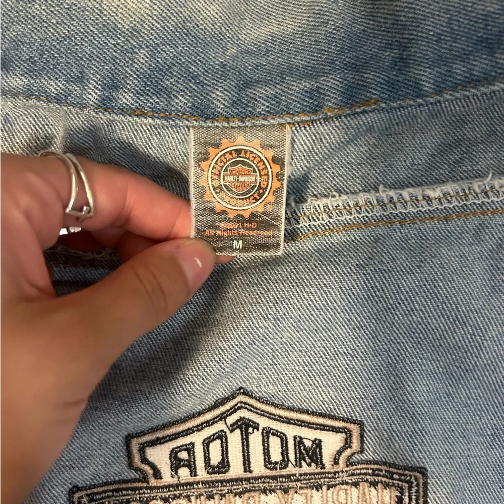 HARLEY DAVIDSON ~ dog denim jacket/vest size Medium** - Picture 7 of 8